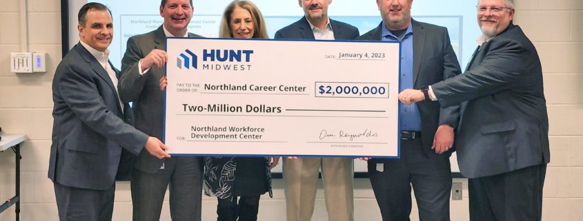 Hunt Midwest pledges to contribute up to $2 million to the Platte County R-III School District as part of the KCI 29 Logistics Park project to support the district’s construction of a new, state-of-the-art $60 million Northland Workforce Development Center.
