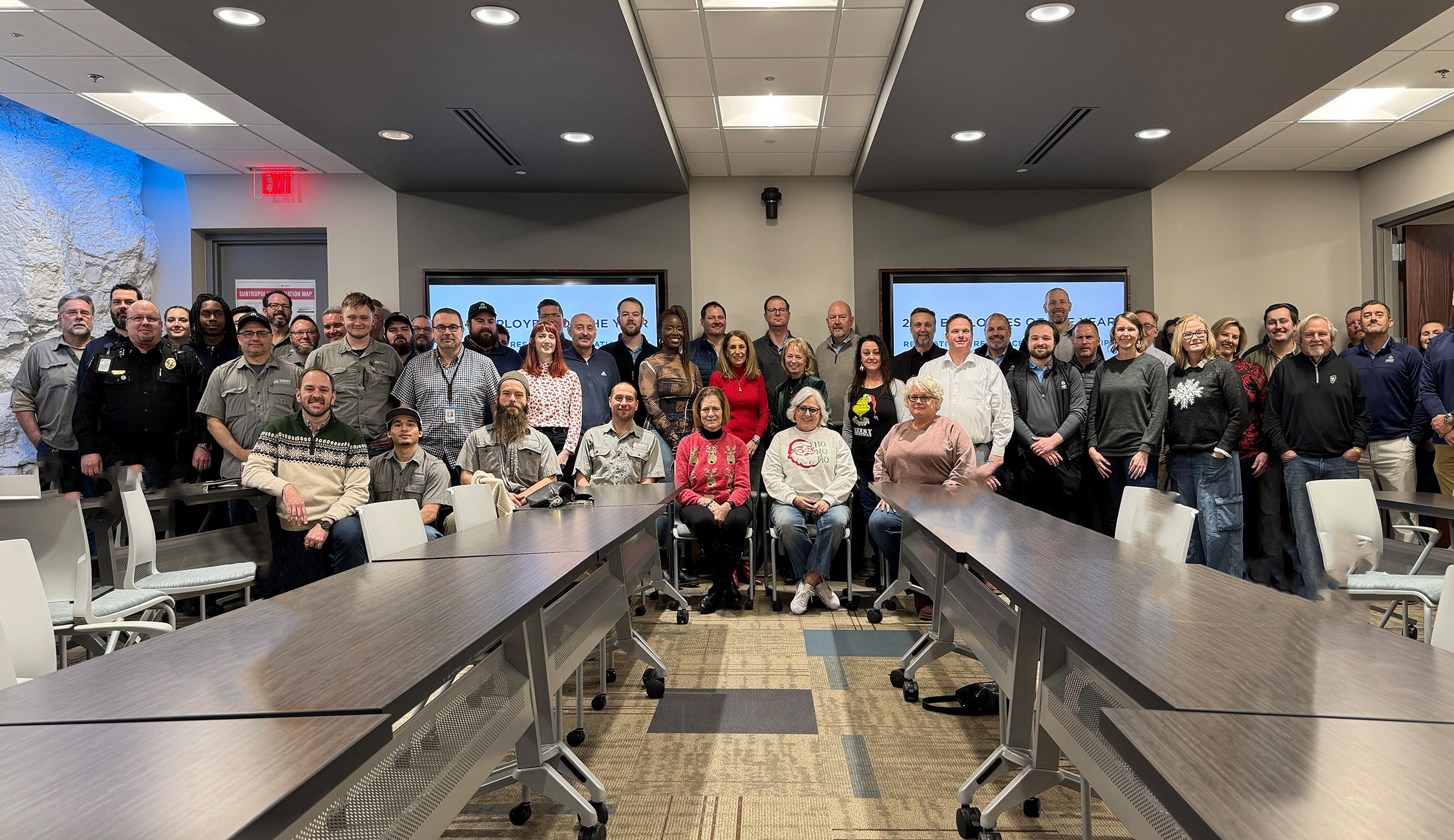 The Hunt Midwest team. United Way wrap-up and communications meeting.